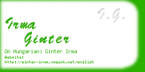 irma ginter business card